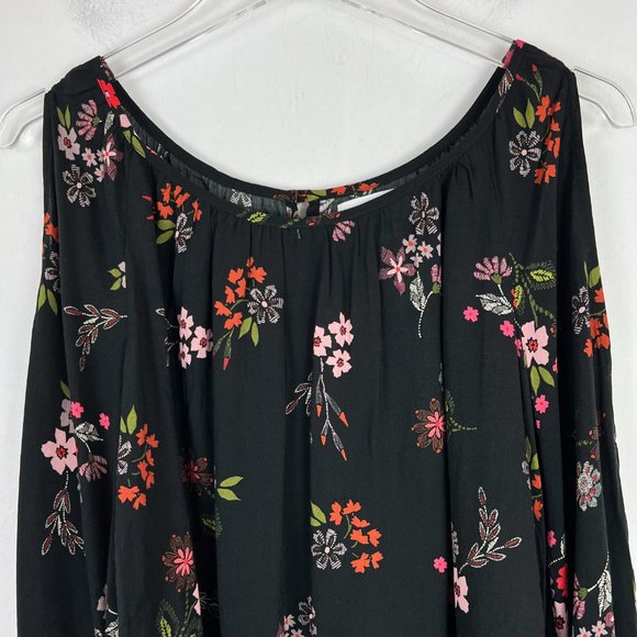 Velvet Graham & Spencer Vivian Floral Print Cold-shoulder Top Size Small S A1689 - Picture 3 of 11